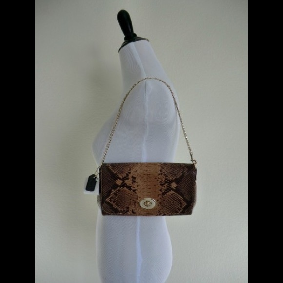 COACH Snake / Python Mini Ruby Shoulder / Wristlet - Picture 2 of 5